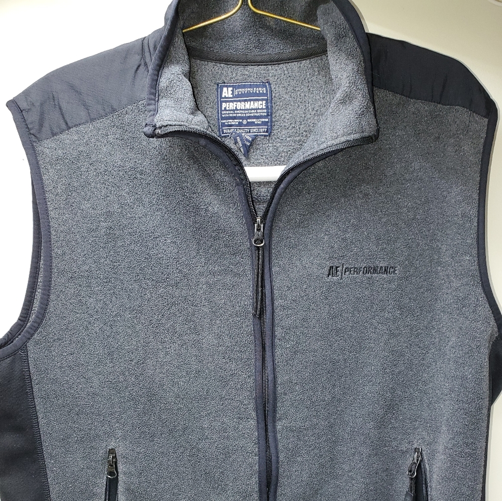 American Eagle Fleece Zip Up Sweater Vest XL